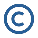 a blue circle with a letter c in it