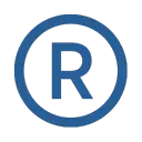 a blue trademark symbol